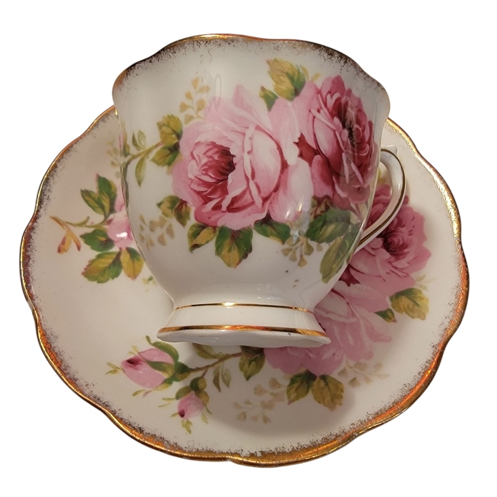 Vintage American Beauty ROYAL ALBERT Tea Cup & Saucer England Bone China